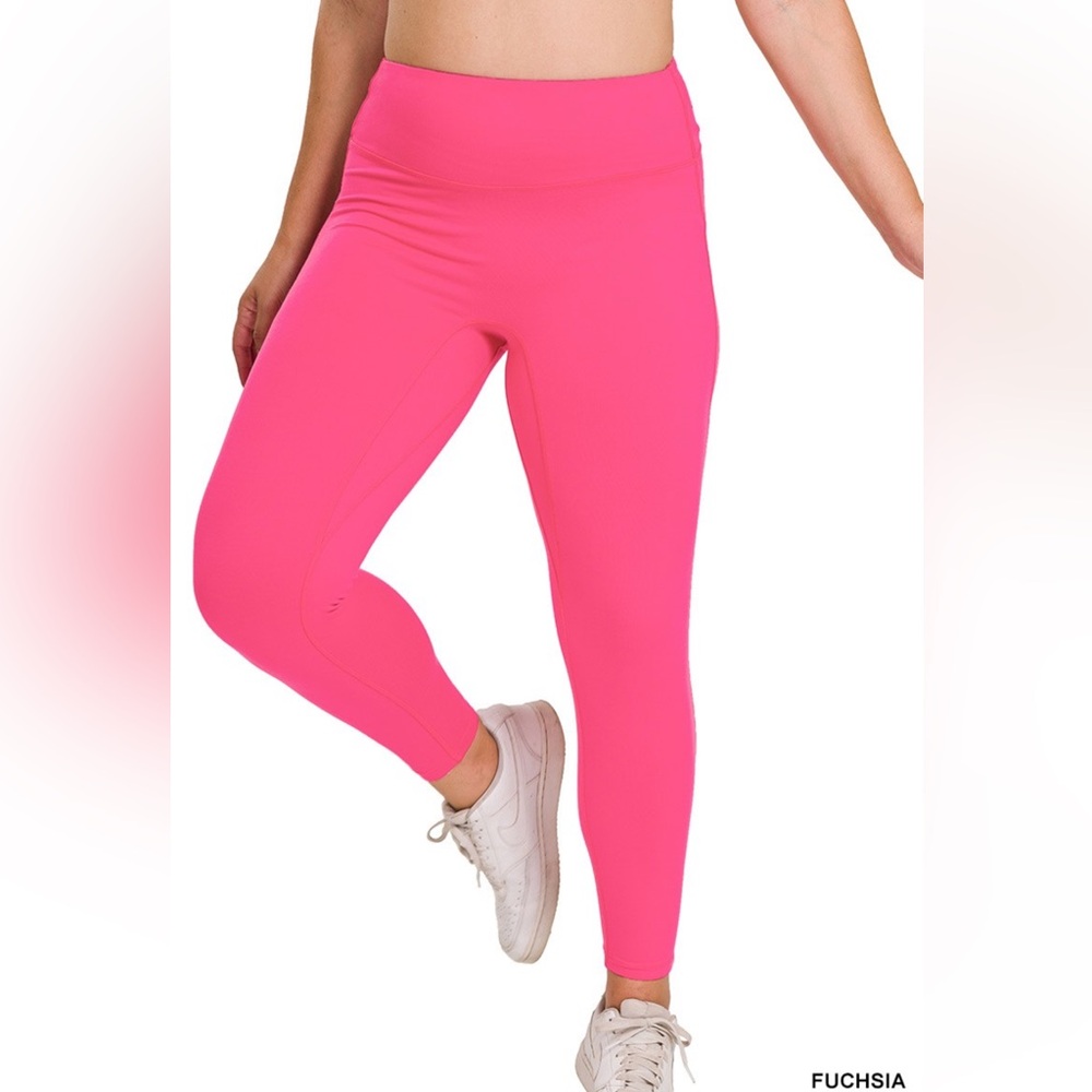 NWT! Fuchsia PLUS BRUSHED MICROFIBER FULL LENGTH HIGH WAIST LEGGINGS
